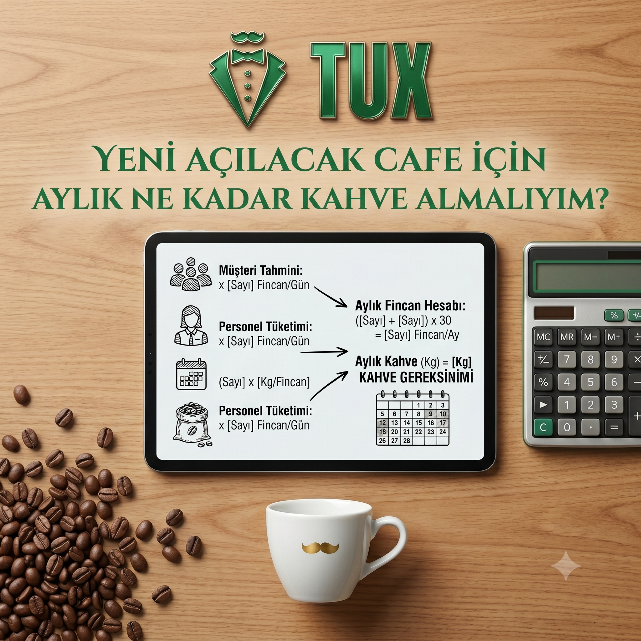 Yeni açılacak cafe için aylık ne kadar kahve alınmalı?
