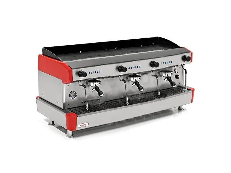 Empero Otomatik Capuccino Espresso Makinesi 3 Gruplu Kırmızı EMP.CPC.3GR-D