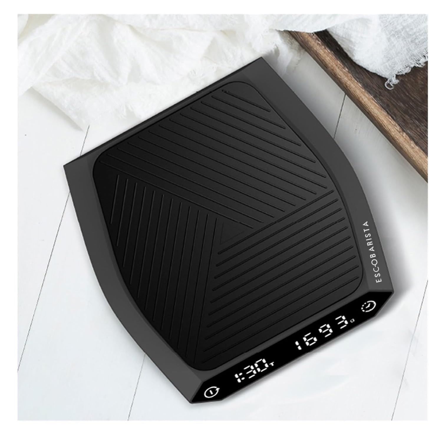 Escobarista Şarjlı Hassas Kahve Tartısı – Siyah