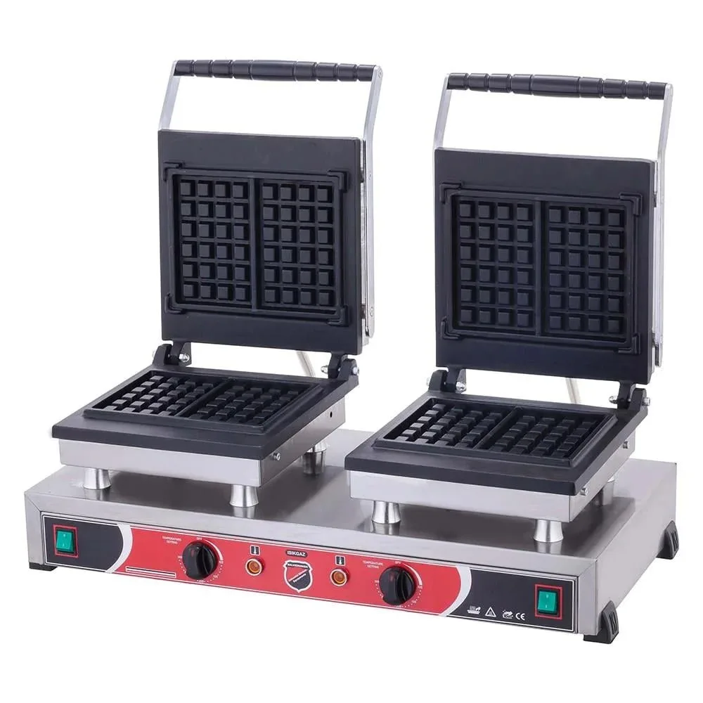 Işıkgaz 2148 Silver Çiftli Kare Elektrikli Waffle Makinesi