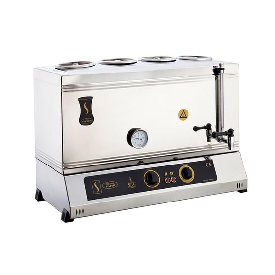 Işıkgaz Silver 2123 Elektrikli Çay Kazanı 4 Demlikli, 60 Litre, 4 Demlikli