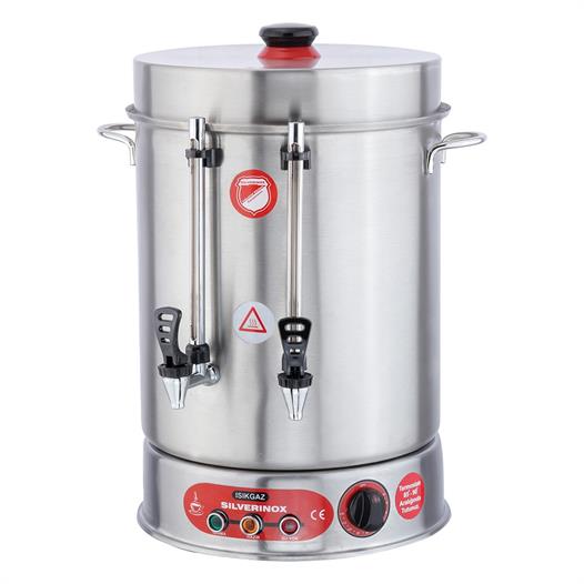 Işıkgaz Silverinox 2034 Metal Musluklu Ses İkazlı Çay Makinesi – 160 Bardak