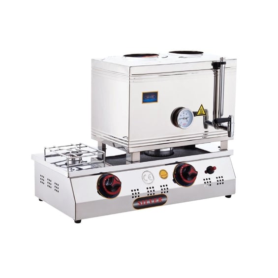 Işıkgaz Silverinox 2065-D 2 Demlikli Çay Ocağı, Doğalgazlı, 28 L