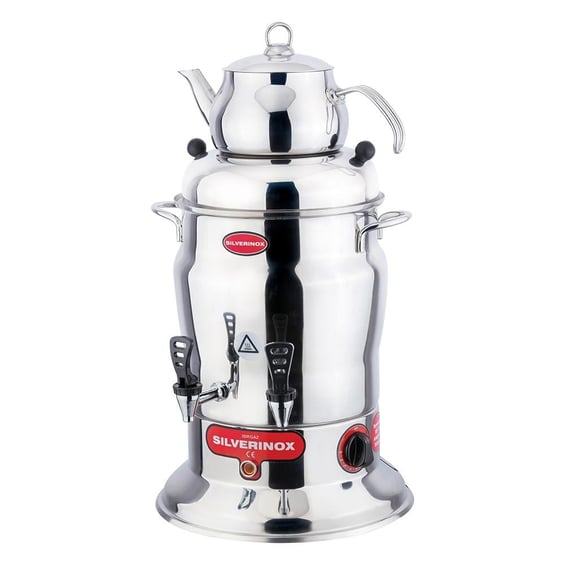 Işıkgaz Silverinox 2201 Çay Semaveri,10 Litre, Çift Demlikli