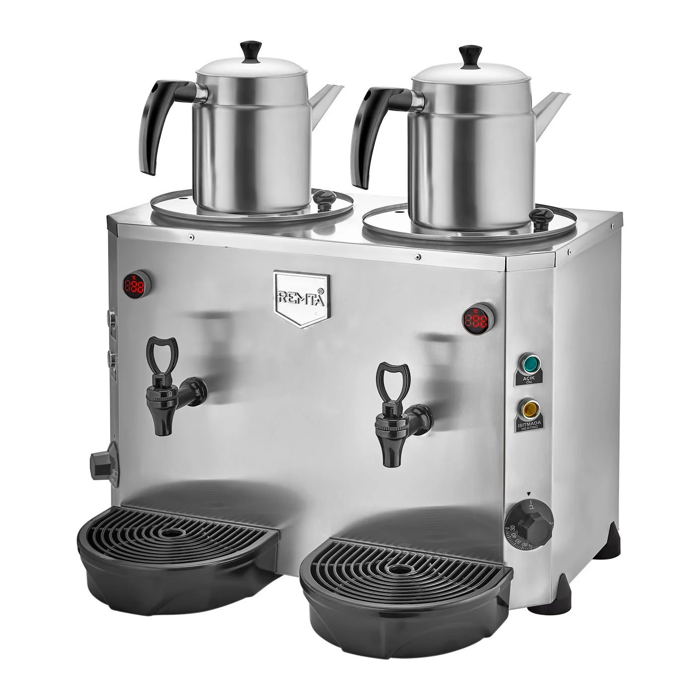 Remta DE15 Mini Jumbo 2 Demlikli Çay Makinası, 9+9 Litre