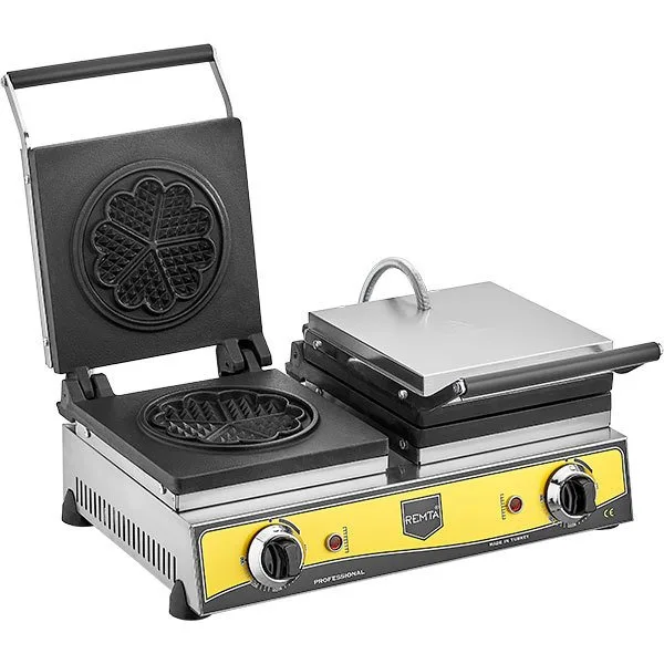 Remta W15 Çiftli Çiçek Model Waffle Makinesi Elektrikli 21 cm Çap