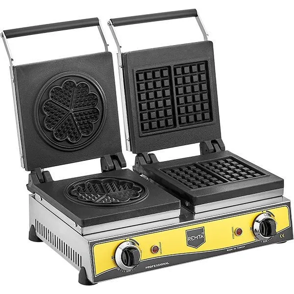 Remta W21 Çiftli Kare+Çiçek Model (21 cm Çap) Waffle Makinesi Elektrikli