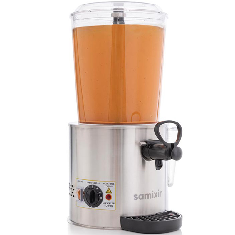 Samixir SC10 Panoramik Sıcak Çikolata ve Salep Makinesi – 10 Litre, Karıştırıcılı, Inox