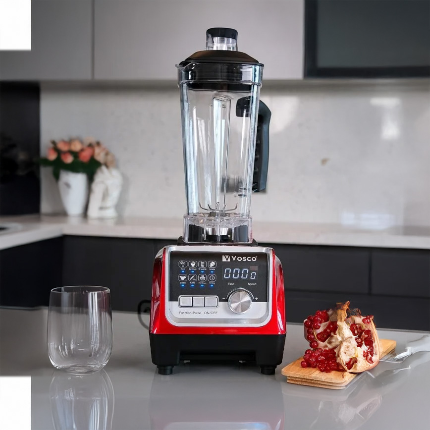 Vosco Bar Blender Pro Dijital 2200W Kırmızı | 2 Lt Buz Kırıcı Blender