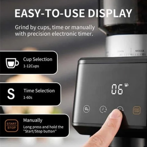 Vosco VBD-CG018 Dijital Espresso Kahve Değirmeni | 200W Profesyonel Öğütücü