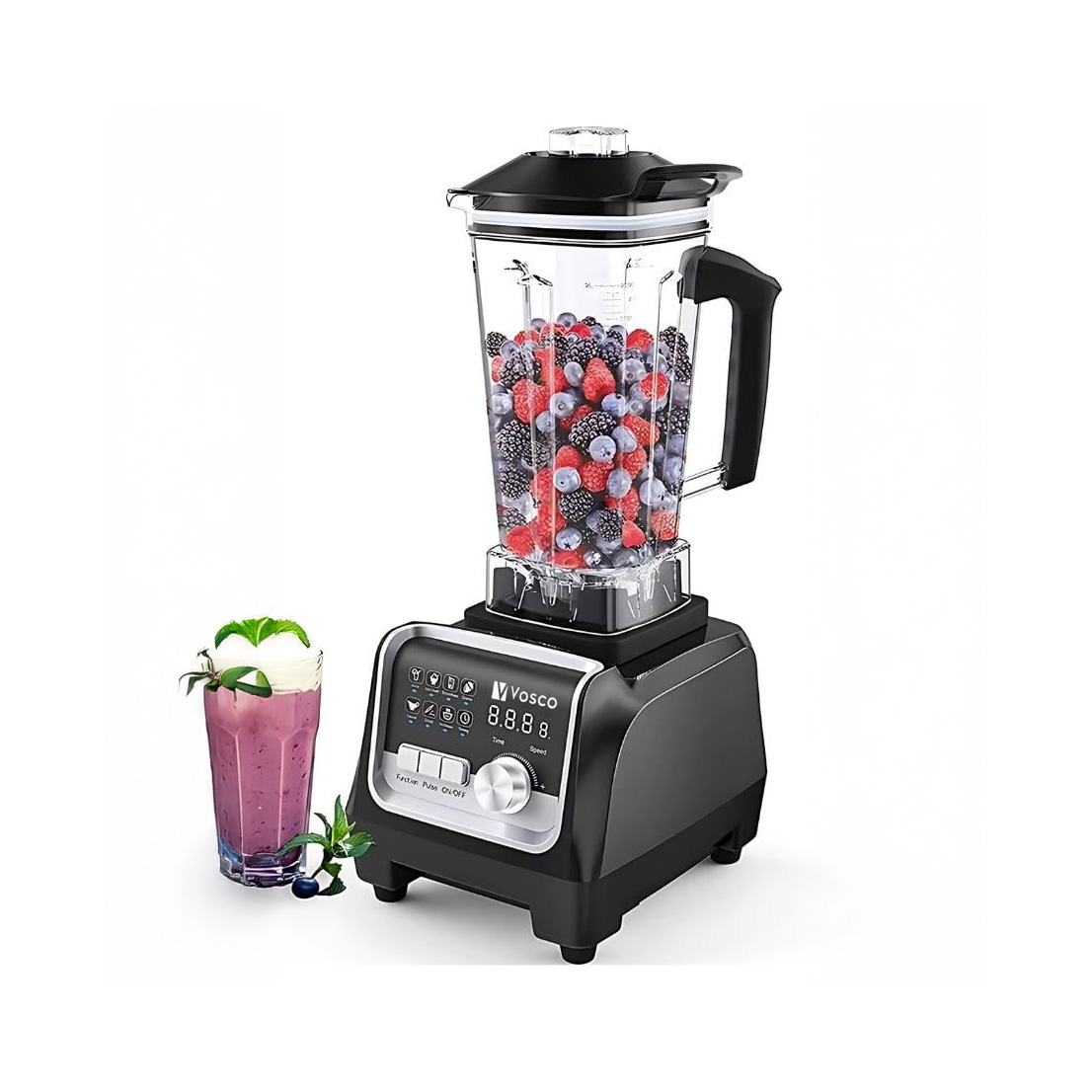 Vosco VHS-206CS Bar Blender Pro Dijital 2200W Siyah, 2 Lt Buz Kırıcı Blender