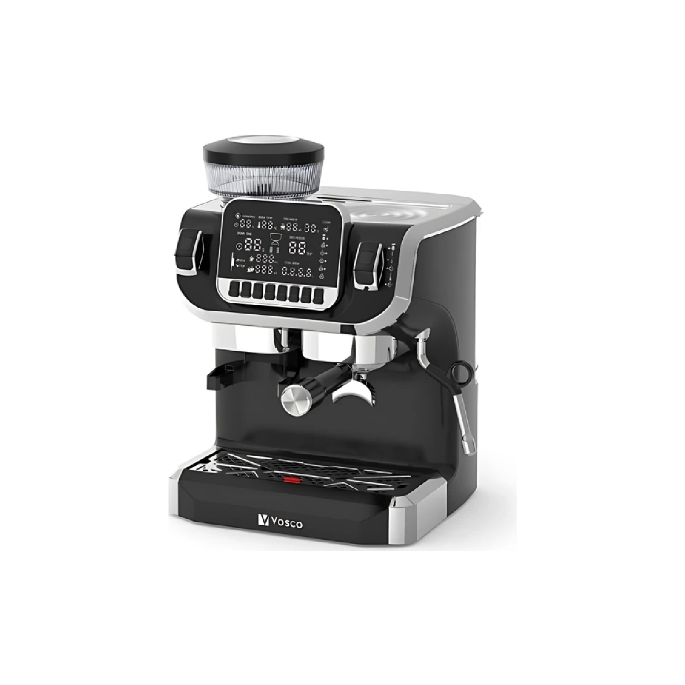 Vosco VST-520ECS Pro Kahve Makinesi ve Kahve Değirmeni – Siyah
